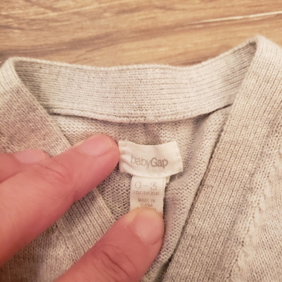 BabyGap Gray Cardigan, 0-3M - Picture 2 of 2
